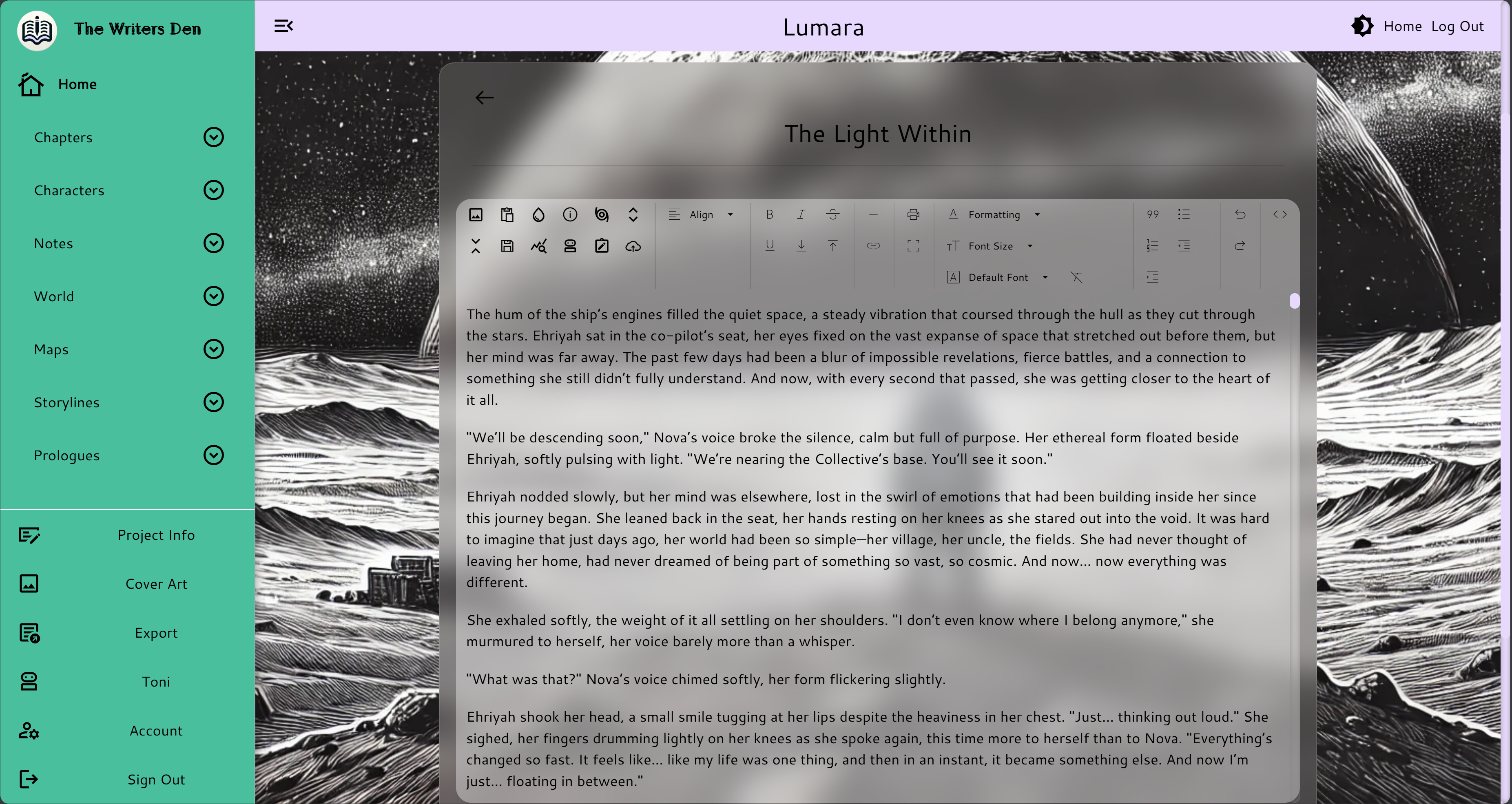 The Writer's Den - AI-Assisted Writing Environment